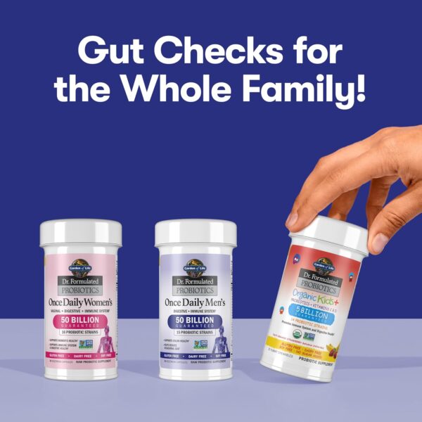 Garden of Life Probiotics for Men Dr Formulated 50 Billion CFU 15 Probiotics for Digestive Health + Organic Prebiotic Fiber for Colon & Immune Support, Daily Gas Relief, Shelf Stable, 30 Capsules