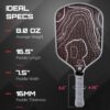 Titanium PET Carbon Fiber Pickleball Paddle Racket - Thermoformed and Edge Foam Injected Hybrid Shape 16mm Pickleball Paddles - USAP Approved USAPA Rackets (Hybrid, Titanium)