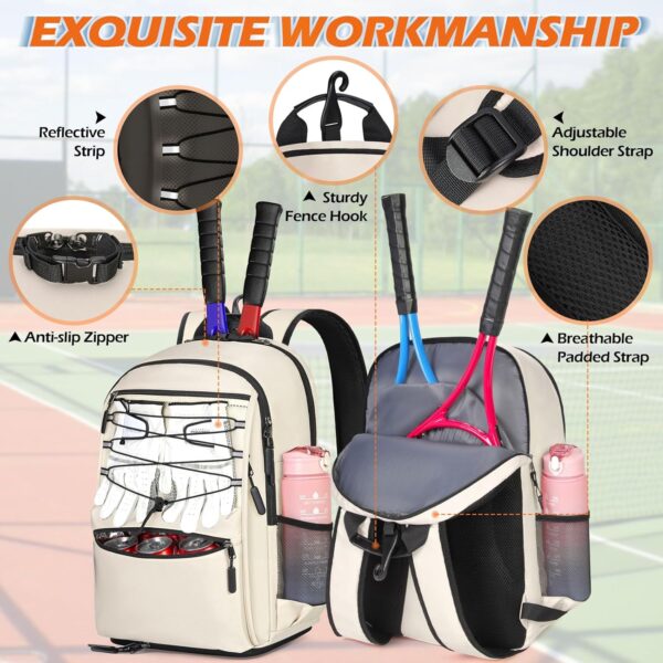 IGOLUMON Tennis Bag Tennis Backpack for Women and Men Racket Bags Holds 2 Racket Insulated Pocket Ventilated Shoe Compartment
