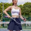 ATTRACO Tennis Skirts for Women with Shorts and Pockets Scalloped Athletic Golf Skorts