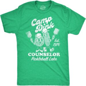 Mens Camp Dink Counselor Pickleball Lake T Shirt Funny Pickle Ball Lovers Joke Tee for Guys