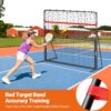 2-in-1 Pickleball Rebound Net & Pickleball Practice Trainer – 6x6FT Training Equipment Aid, Pickle Ball Trainer, Pickle Ball Machine for Dinks, Backhands, Volleys, Coordination, Kitchen, Ball Control