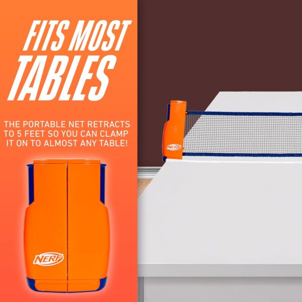 NERF Tabletop Pickleball Set - Mini Tabletop Pickleball Game - Retractable Net Up to 5 Feet - Fits Most Tables