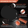 Pickleball Paddle - 3K Raw Carbon Fiber Surface (CFS) + Carbon Abrasion Surface (CAS) with High Grit & Spin, Sure-Grip Elongated Handle, Pickle Ball Paddle with 16mm Polypropylene Honeycomb Core