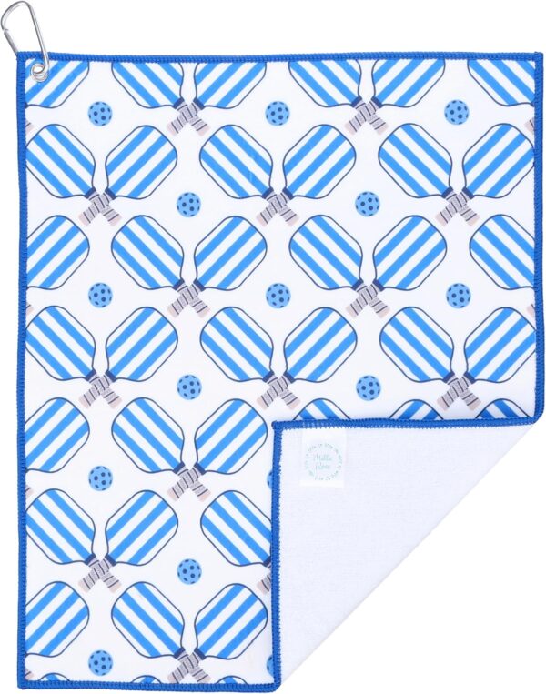 Millie Rose Pickleball Towels in Fashionable Prints - Cute 15x17 inch Microfiber & Cotton Athletic Towels with Carabiner Clip - Pickleball Accessories, Pickleball Gifts (The Kitchen)