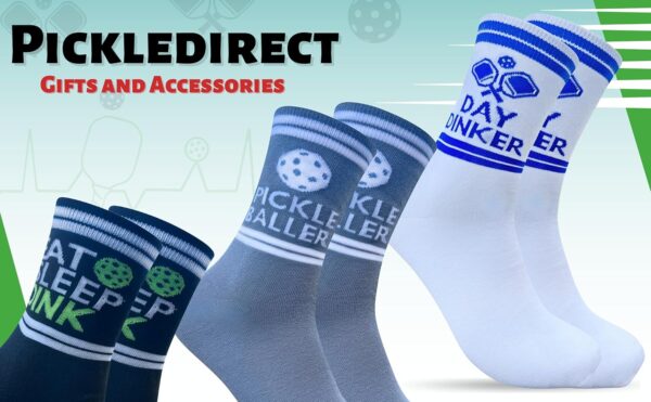 The Original 3 Pack Pickleball Socks Size 8-13 - Perfect Gifts For Pickleball Lovers and Accessories Pickle Ball Players Men and Women Outdoor Indoor Gift Accessory