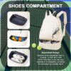 Pickleball Backpack for Women Men, Gym Back Pack with Shoe Compartment Pickleball Bag Fits 2 Pickle Ball Paddles