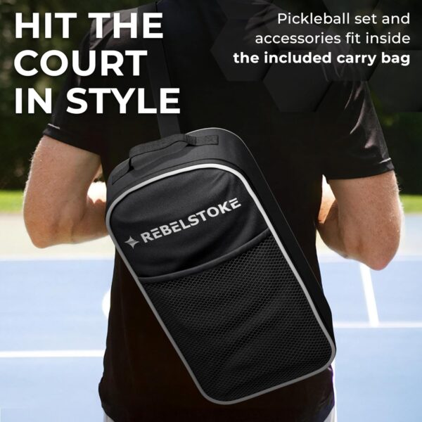 Fiberglass Pickleball Paddles Set of 4 with bag - Pickleball Racket for Adults Comfort Grip, Indoor Outdoor Pickle Ball Kit, Pro Beginner Gear for Training, Pickle Ball Paddle for Women Men