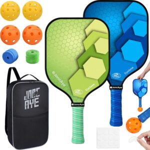 Pickleball-Paddles-Set of 4 or 2 Rackets by JoncAye, USAPA Approved Pickle-Ball Equipment with Balls, Bag, Accessories, Fiberglass Graphite Pickleball Racquet Set for Men, Women, Kids, Adults