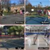 Pickleball Set with Net for Driveway, Portable Regulation Size Pickleball Net System with Paddle Set of 4, Outdoor Pickleballs, Carry Bag, Weather Resistant Metal Frame