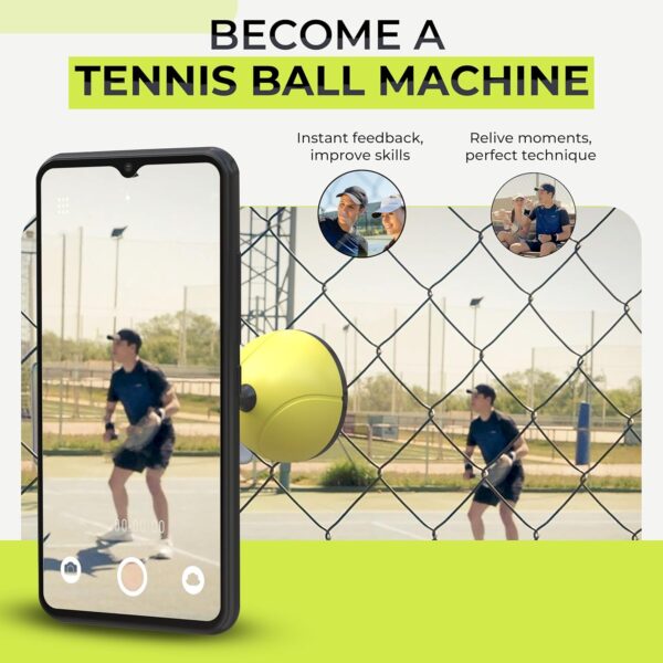 Tennis & Pickleball Fence Phone Mount - Gift Idea for Men and Women - Training Accessories for Boys and Girls - Record Stream and Relive Your Tennis Matches