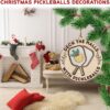 Wooden Pickleball Ornaments - Christmas Tree Decor, Gifts for Pickleball Lovers