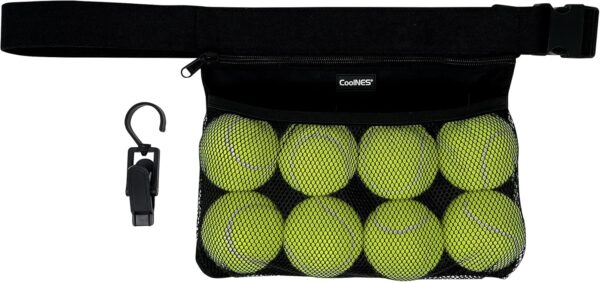 Ball Holder for Pickleball Tennis Golf - Adjustable waist with Towel Hook Peg Accessories Space