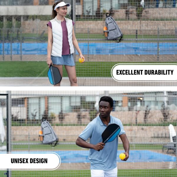 Premium Pickleball Bag for Women & Men with Pickleball | Pickleball Accessories Bag | Water Resistant Pickleball Backpack with Large Capacity, Multiple Pockets to hold Paddles, Balls, Bottle, Towels