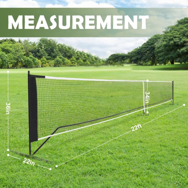 DULCE DOM Pickleball Net Portable Outdoor with Court Marking Kit, 22 FT Pickleball Nets USAPA Regulation Full Size, Pickle Ball Game Net System with Carrying Bag for Driveway Backyards