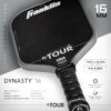 Franklin Sports Pro Pickleball Paddles - FS Tour Series Raw Carbon Fiber T700 - USA Pickleball Approved - Unibody Epoxy Resin Injected Edge - Dynasty + Tempo - 14mm/16mm Core - Gray, Blue + Pink