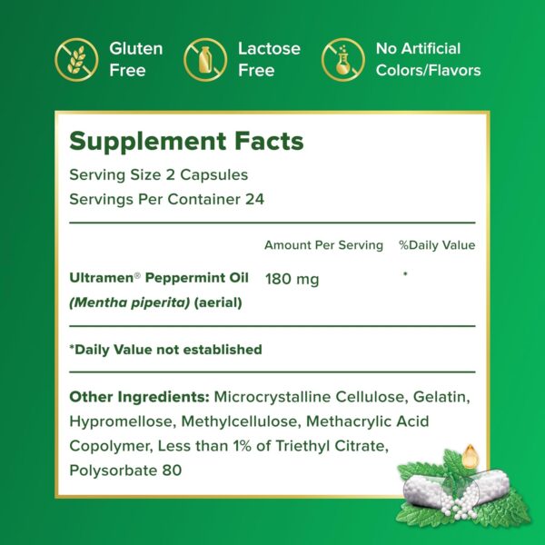 IBgard Gut Health Supplement, Peppermint Oil Capsules for Abdominal Comfort, 48 Capsules