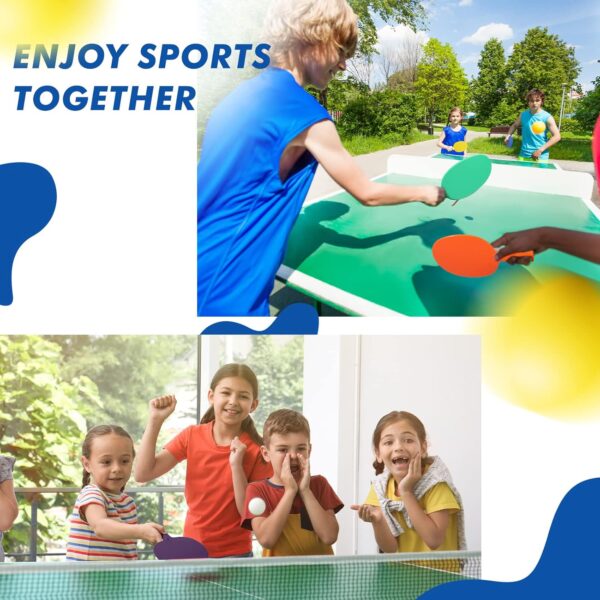 Junkin 16 Pcs Bulk Plastic Table Tennis Paddle Set Multi Color Sports Table Tennis Paddle Racket Table Tennis Equipment for Indoor Outdoor Camp, Vacation, Easy Grip and Light Spin(16 Pcs)