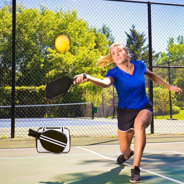 PU Leather Pickleball Paddle Bag - Small Fashion Tote for Women Men
