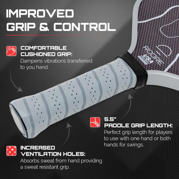 Titanium PET Carbon Fiber Pickleball Paddle Racket - Thermoformed and Edge Foam Injected Hybrid Shape 16mm Pickleball Paddles - USAP Approved USAPA Rackets (Hybrid, Titanium)