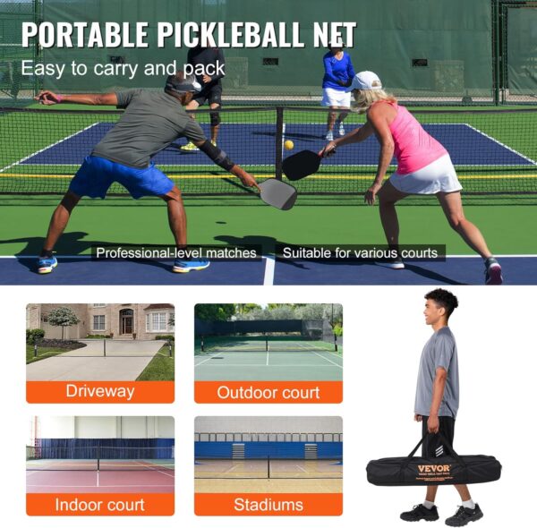 VEVOR Portable Pickleball Net System, 22FT Regulation Size Net