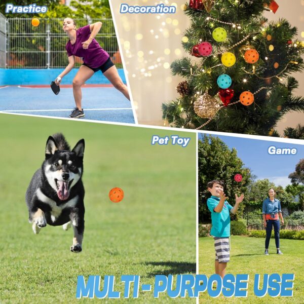 Mini Pickleball Balls 50-Pack with 5 Bright Colors - Soft Quiet Pickleball Balls for Improve Accuracy, Paddle Control & Reflex Skills - Essential Pickleball Training Tools for All Players