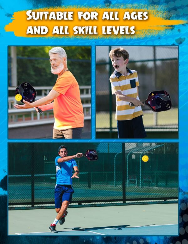 Pickleball Paddles Set of 2/4, USAPA Approved Multilayer Carbon Fiber Pickleball Set, 7.5OZ Pickle Ball Rackets Lightweight Honeycomb Core, 4 Pickleball, Portable Bag, for Men Women Beginners