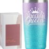 Onebttl Pickleball Gifts for Women, Gifts for Pickleball Lovers, Pickleball Accessories, Insulated 20oz Stainless Steel Travel Tumbler with Straw and Lid, PICKLEBALL QUEEN, Violet-Blue
