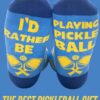 InnoBeta Funny Pickleball Gifts: One Size Crew Socks, I'd Rather Be Playing
