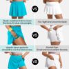 Women's Tennis Skorts with 2 Pockets Plus Size Golf Skirts High Waisted Pleated Athletic Skirt for Pickleball Running