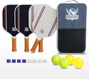Lightweight Carbon Fiber Pickleball Paddles – USAPA-Approved Paddle Set with 4 x (Rackets, Balls, Grip Tapes) 1 Bag, Pickleball Rackets Gear for Beginners to Professionals