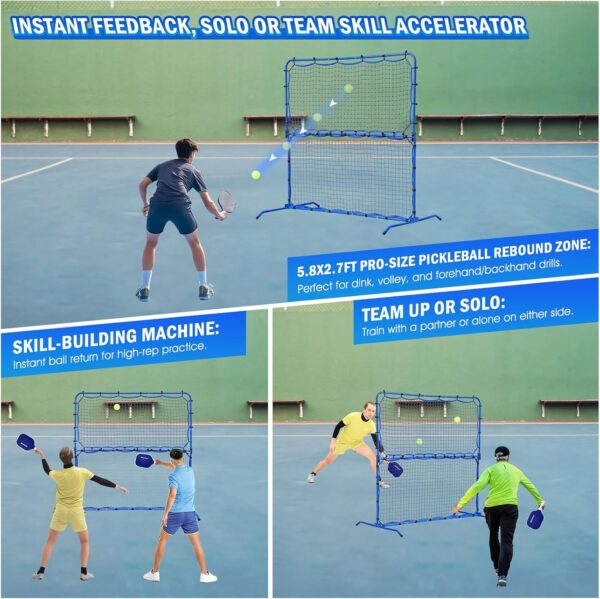 Pickleball Practice Net, Rebounder for Dink Volley Solo Training, Mini Small Pickleball Net for Competitive Game, Portable Convertible Setup for Outdoor Driveway Backyard, Easy Store for Indoor Garage