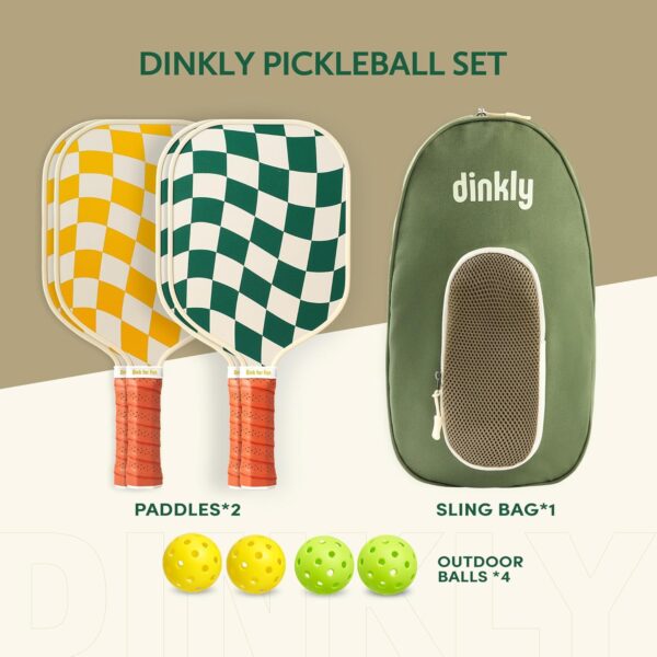 Pickleball Paddles Set of 2/4 - USAPA Approved Graphite/Fiberglass Pickleball Racket, 2/4 Pickleball Rackets, 4 Balls and 1 Portable Carry Bag, Pickle Ball Set for Men Women