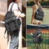 CHICECO Pickleball Backpack for Women, Pickleball Sling Bag,Waterpoof Nylon Pickleball Bag for Women Holds 2 Paddles (Black)