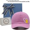 Pickleball Hat with Gift Box, Pickleball Gifts for Women Men, Adjustable Embroidered Heart Baseball Cap