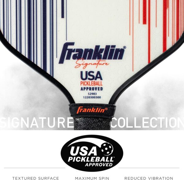 Franklin Sports Pro Pickleball Paddles - Signature Series Pro Pickleball Paddle with MaxGrit Surface - USA Pickleball (USAPA) Approved Tournament Pickleball Paddles - 13mm + 16mm Polypropylene Cores