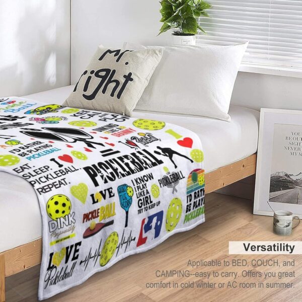 Pickleball Blanket Lightweight Soft Cozy Flannel Throw Blanket Bedding Decor for Pickleball Lovers Kids Women Men Adults Gifts 50"x40"