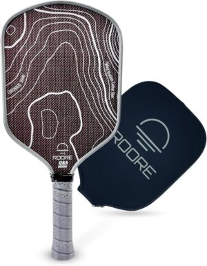 Titanium PET Carbon Fiber Pickleball Paddle Racket - Thermoformed and Edge Foam Injected Hybrid Shape 16mm Pickleball Paddles - USAP Approved USAPA Rackets (Hybrid, Titanium)