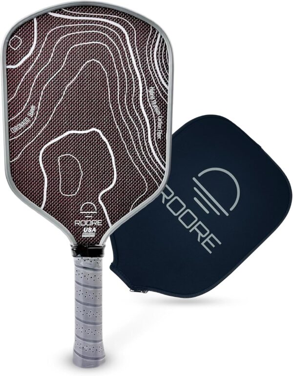 Titanium PET Carbon Fiber Pickleball Paddle Racket - Thermoformed and Edge Foam Injected Hybrid Shape 16mm Pickleball Paddles - USAP Approved USAPA Rackets (Hybrid, Titanium)