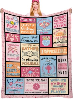 Pickleball Gifts for Girls, Pickleball Blanket for Women Unique, Pickleballs Accessories for Women, Pickleballs Lovers/Players Blanket 50" X 60"