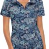 LURANEE Women's Short Sleeve Moisture Wicking Athletic Shirts Quarter Zip Pullover