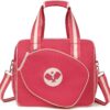 Newluck Pickleball accessories Tote Bag for Women Men with Paddle Cover Pocket External Ball Bag and Adjustable Shoulder Strap Fence Hook