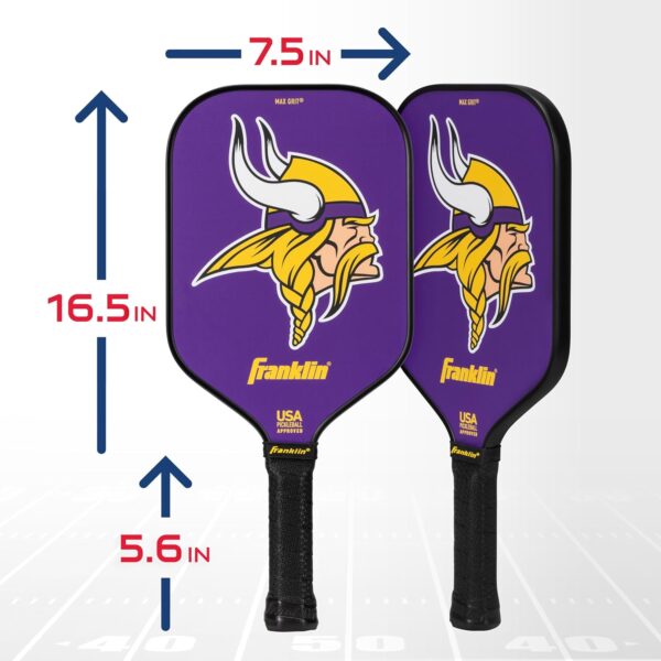 Franklin Sports NFL Pro Pickleball Paddle – 13MM Signature Series Pro Pickleball Paddle with MaxGrit Surface - Official NFL Team – USAP Approved - Premium Quality - Authentic NFL Team Logos
