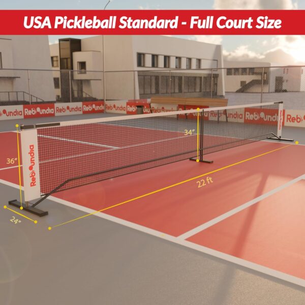 Portable Pickleball Net System - Official Regulation Size Pickle Ball Net for Outdoor and Indoor Use Durable and Lightweight Pickleball Nets for Competitive and Recreational Play