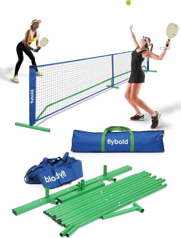 flybold Pickleball Net Set – Lightweight Metal Frame, Easy Setup with Carrying Bag for Indoor & Outdoor Play