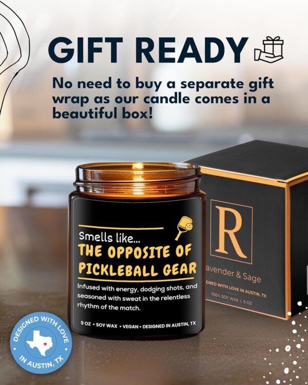 Funny Pickleball Candle, Pickleball Gifts for Girls Teenager, Cool Sports Themed Gift Ideas for Players, Coach, Teens, Teams, Athletes, Moms, Christmas, Birthday, Special Occasions, Gift-Ready