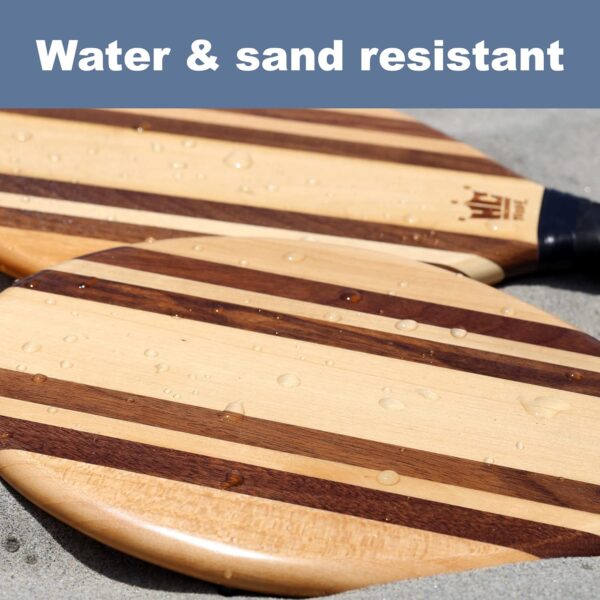 Frescobol Paddle Ball Set (Beach Stripes) - Comes with 2 Paddles, 2 Balls & Canvas Drawstring Bag