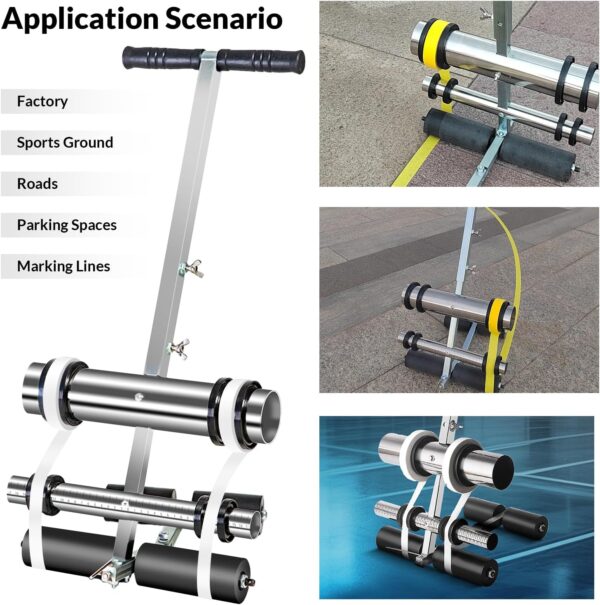 Court Line Tape Machine, with Drawing Circle Kit, Parking Lot Striping Machine for Driveway, Asphalt or Concrete, Basketball Courts, Pickleball Court, Road Warning