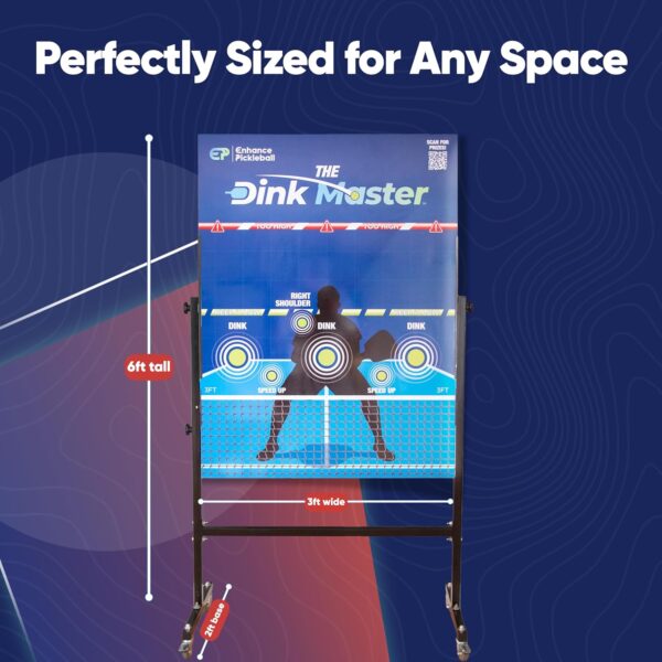Enhance Pickleball Dink Master, Portable Pickleball Trainer, Dink Master Pickleballs Practice Board for Solo Training, Adjustable Pickle Ball Rebounder, Dinkmaster Pickleballs Board with Stand