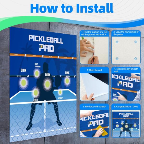Dink Master Pickleball Practice Board,Practice Your Dinks and Improve Your Game-Transform Any Wall into a Pickleball Court,Pickleball Dink Board Quickly Improve Your Forehands,Dink Shots and Volleys